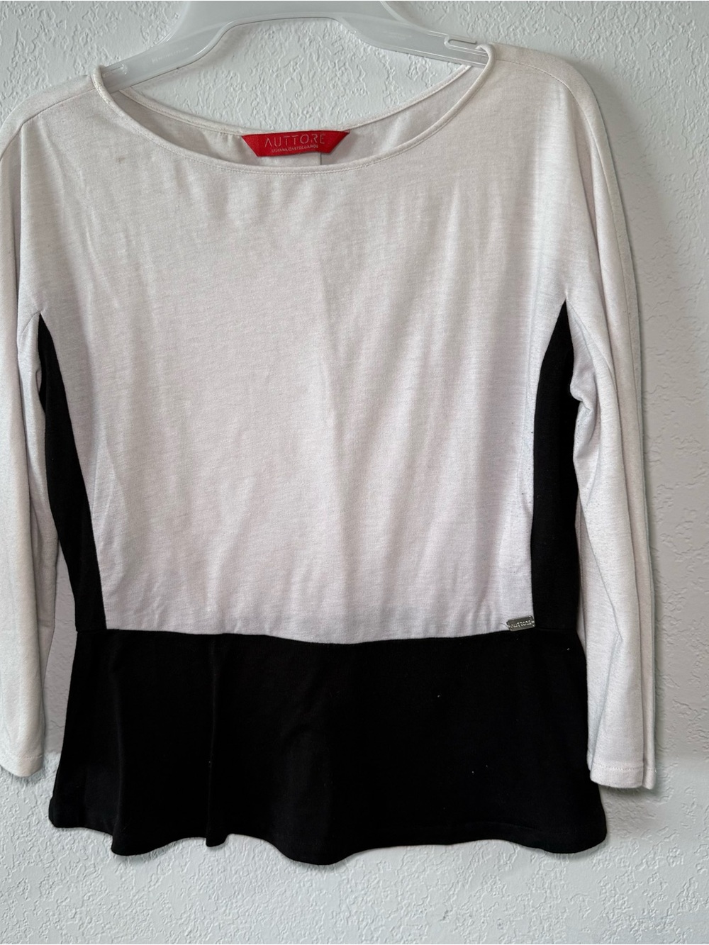 AUTTORE Liliana Castellanos Peplum Top Size 4 Black White
